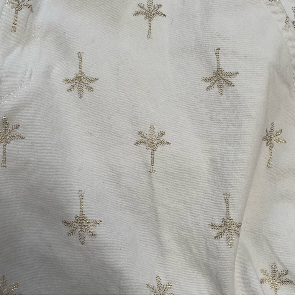 a.n.a White Shorts with‎ Gold Palm Trees Design ~ Sz 12 Twill~ Summertime - Picture 9 of 13